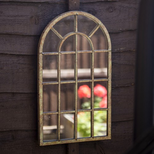 Round arch garden mirror metal - garden,