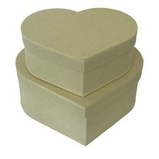 Hat Boxes Heart Shaped suede Floristry Lined Hat Boxes Set Of 2