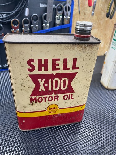 Shell x100 100 motor oil - oil, tin