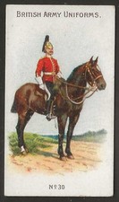 WILLS WILD WOODBINE-BRITISH ARMY UNIFORMS 1909-#30- QUALITY CARD!!