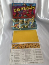 Vintage Fuzzy Felt Dinosaurs by Allan Industries In Box Picture Making On Felt