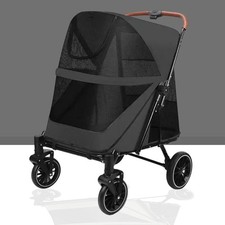 Large Dog Stroller Buggy 4 Wheels Heavy Duty Pet Pram Doggy Pushchair with Brake