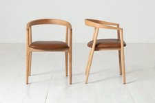 Swyft Dining Oak Chair 01 - Maple Leather - Set of 2 RRP £459