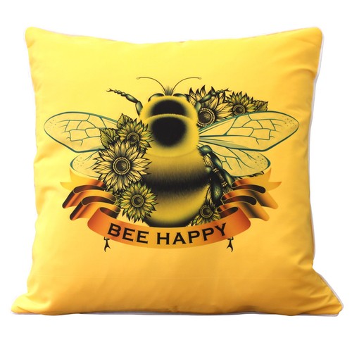 Yellow outdoor bee cushion - yellow,