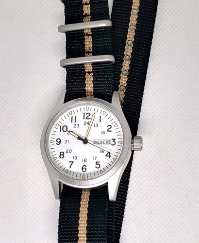 38mm day date military - military, khaki