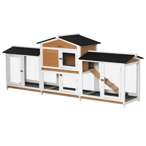 Wooden rabbit hutch - 90.5",