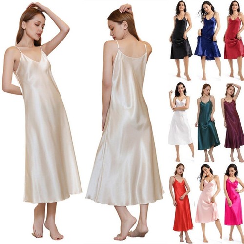 Ladies satin nightdress - uk,