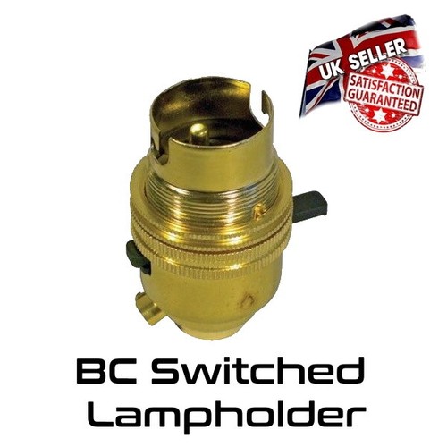 Brass lamp holder switched - lamp,