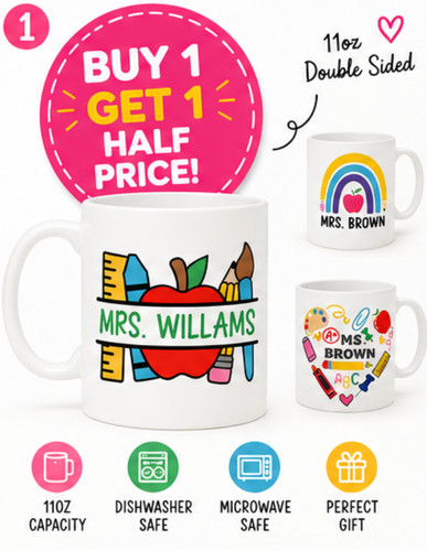 Personalised teacher mug - mug, gift