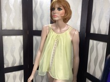 Vintage Yellow Baby Doll Nighty Short style Double Layer 