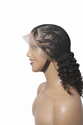 Braided black lace - braided, wig
