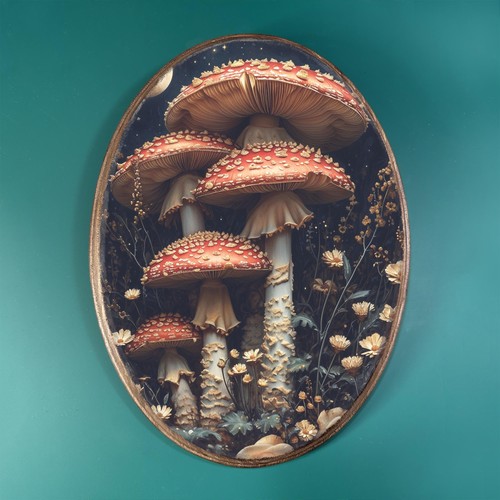 Red mushroom woodland - red,