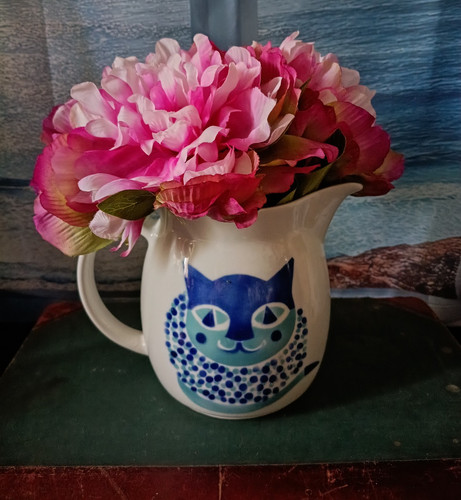 Vintage cat jug pitcher arabia - vintage,