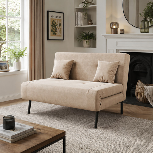 Sofa bed khaki velvet 2 - 3,