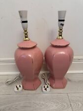 2 Vintage Ceramic Pink Table