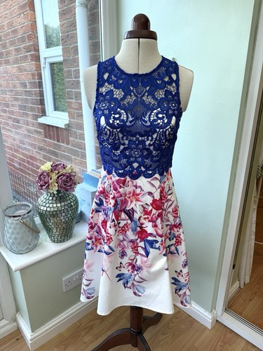 Lipsy vip blue crochet lace - blue,