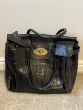 Authentic Mulberry Black Croc