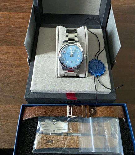 Oris big crown 38mm blue - big,