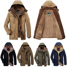 Winter Mens Military Trench Coat Ski Jacket Hooded Parka Thick Cotton NEW
