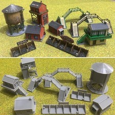 N Gauge 1/148 Model Train Railway Layout Buildings Scenery Station Buildings 9x