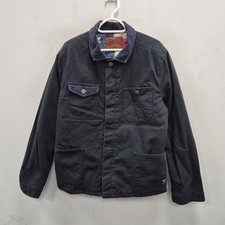 Barbour X Steve Mcqueen Navy Chore Cargo Biker Cotton USA Flag Jacket Size Large
