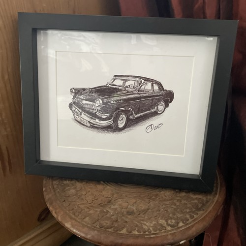 Pen drawing gaz 21 volga - a,