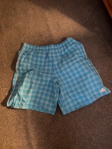 Adidas blue checkered shorts - blue,