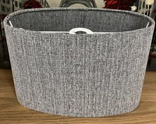 NEXT GREY TEXTURED OVAL LAMP LIGHT SHADE -  W35 X H23.5 X D15.5 CM - NEW IN BOX
