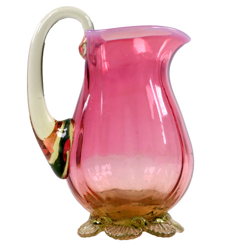 Victorian cranberry glass jug - victorian,