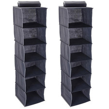 Pack of 2 Grey Fabric Hanging