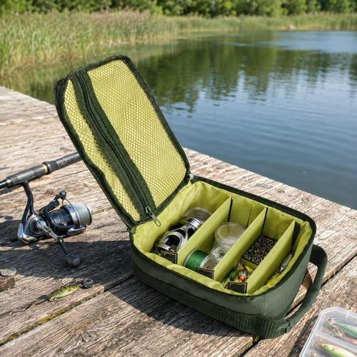 Fishing tackle bag fly - bag,, reel