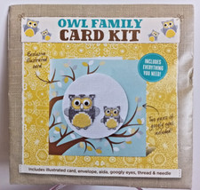 Cross Stitch - Owl Family Card