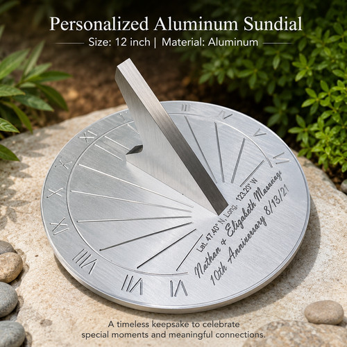 Personalized aluminum sundial - aluminum,