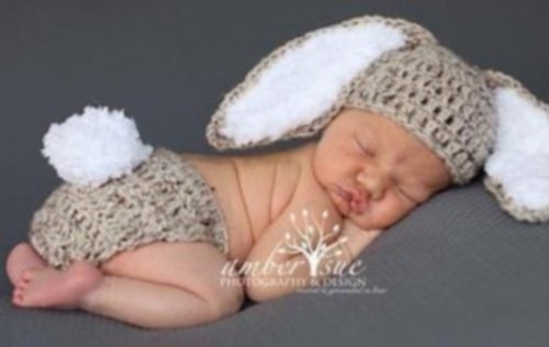 Crochet newborn baby bunny - newborn,