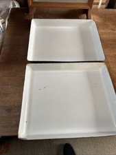 2 photography dark room equipment Enamel Developing Trays Max Size 17x14”