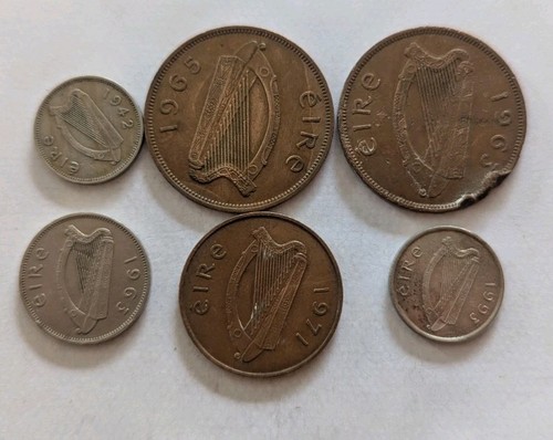 Irish coins 1942 1993 eire - 6, x