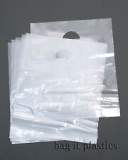 CLEAR HEAVY DUTY PLASTIC CARRIER BAGS GLOSS FINISH - SMALL, MEDIUM & LARGE