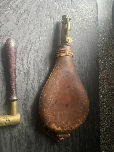 Antique leather brass shot - brass,