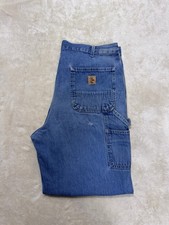 Carhartt Dungaree Fit Utility Jeans W36 L30 Blue Denim Workwear Vintage 