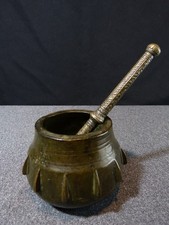 Antique Spanish Apothecary Bronze Mortar 17th Century (2)