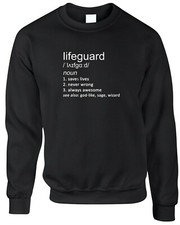 Lifeguard Definition Mens Sweatshirt Funny Gift Beach Swimming Pool Work Job