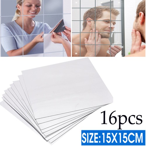 16pcs mirror tiles - 16pcs, wall