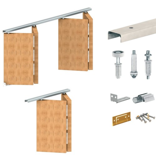 Folding door track system for - track,
