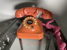 vintage orange rotary phone
