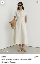 REISS Dress Mari Button Neck