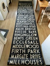 RARE Sheffield Area Main Front Bus Destination Blind 1974