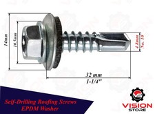 SELF DRILLING TEK SCREWS WITH EPDM SEALING WASHER ROOFING CLADDING SHEET SCREW