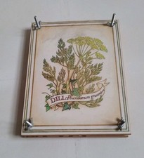 Vintage Wooden 'Dill' Herb Flower Press Ideal For Crafts - Used