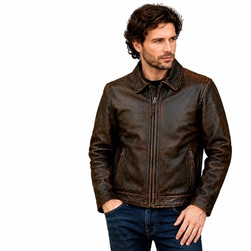Men distressed brown - men's, leather
