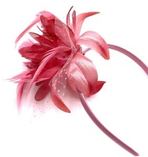 Pink Feather Aliceband Headband Fascinator Ladies Day Ascot Races